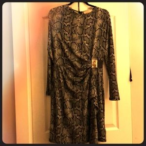 Michael Kors snake pattern long sleeve dress